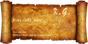 Kun Gábor névjegykártya